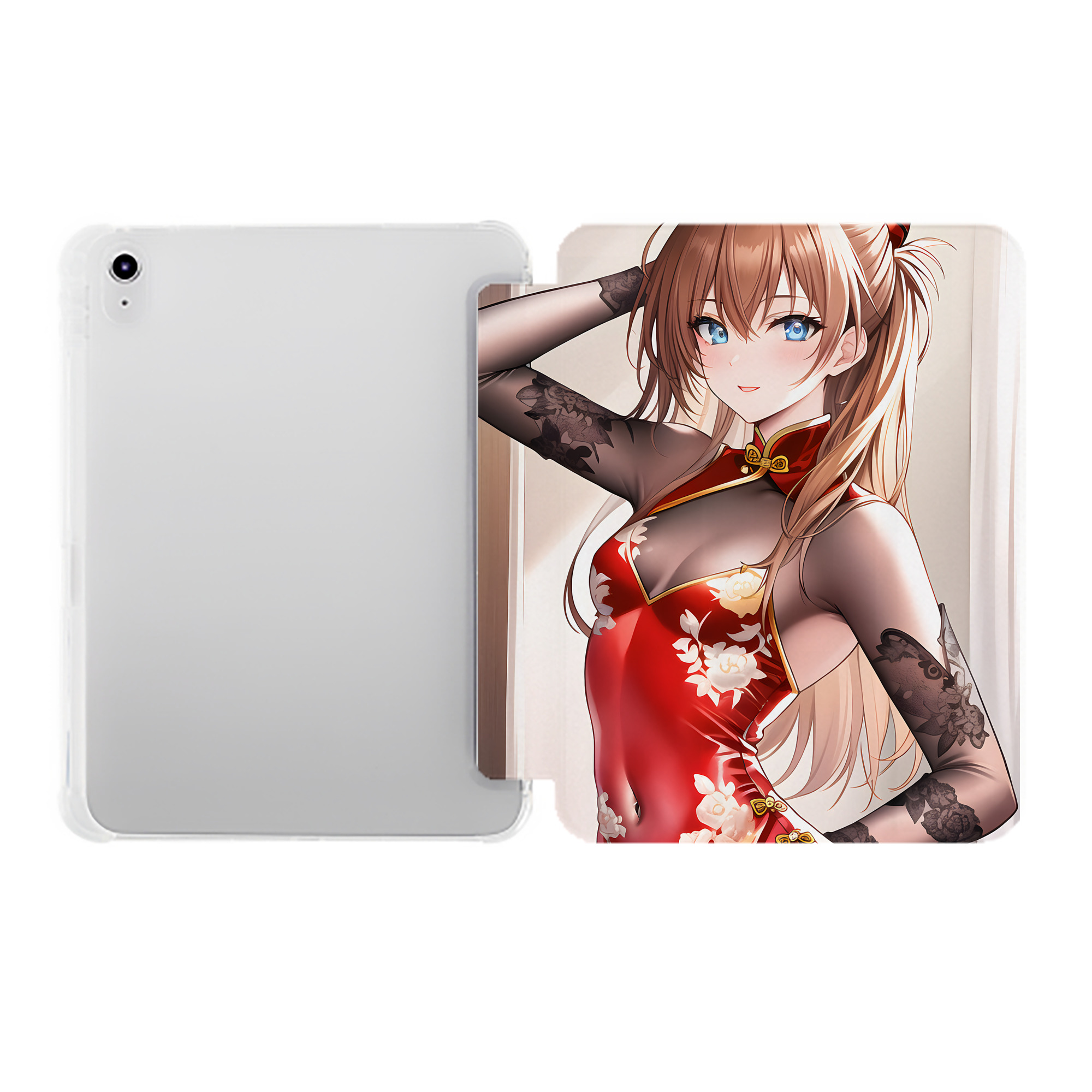 （画像用） EVA 新世紀エヴァンゲリオン IPad ケース ペン収納付き 三つ折りスタンド PUレザー×シリコン 対応機種9.5/10.5/10.9インチ